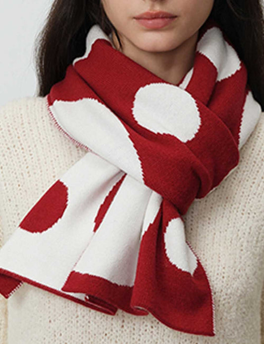 Color Block Irregular Circle Thick Knit Scarf