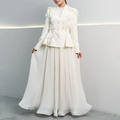 Floral Lace Sleeve Dress Set