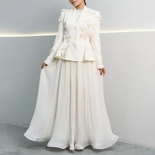 Floral Lace Sleeve Dress Set