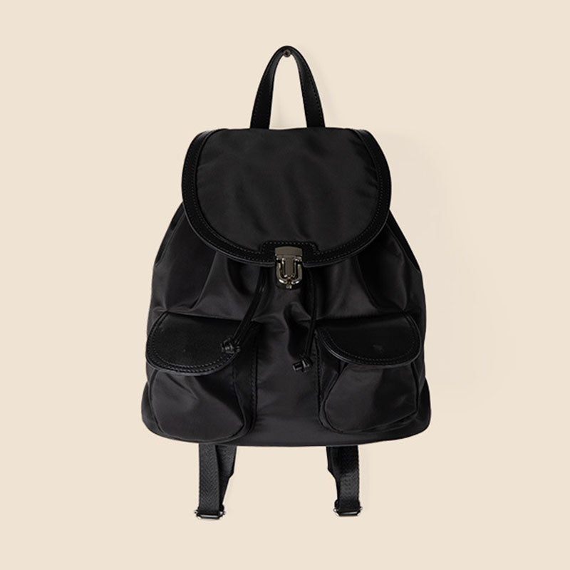 Trendy Drawstring Multiple Pockets Portable Backpack