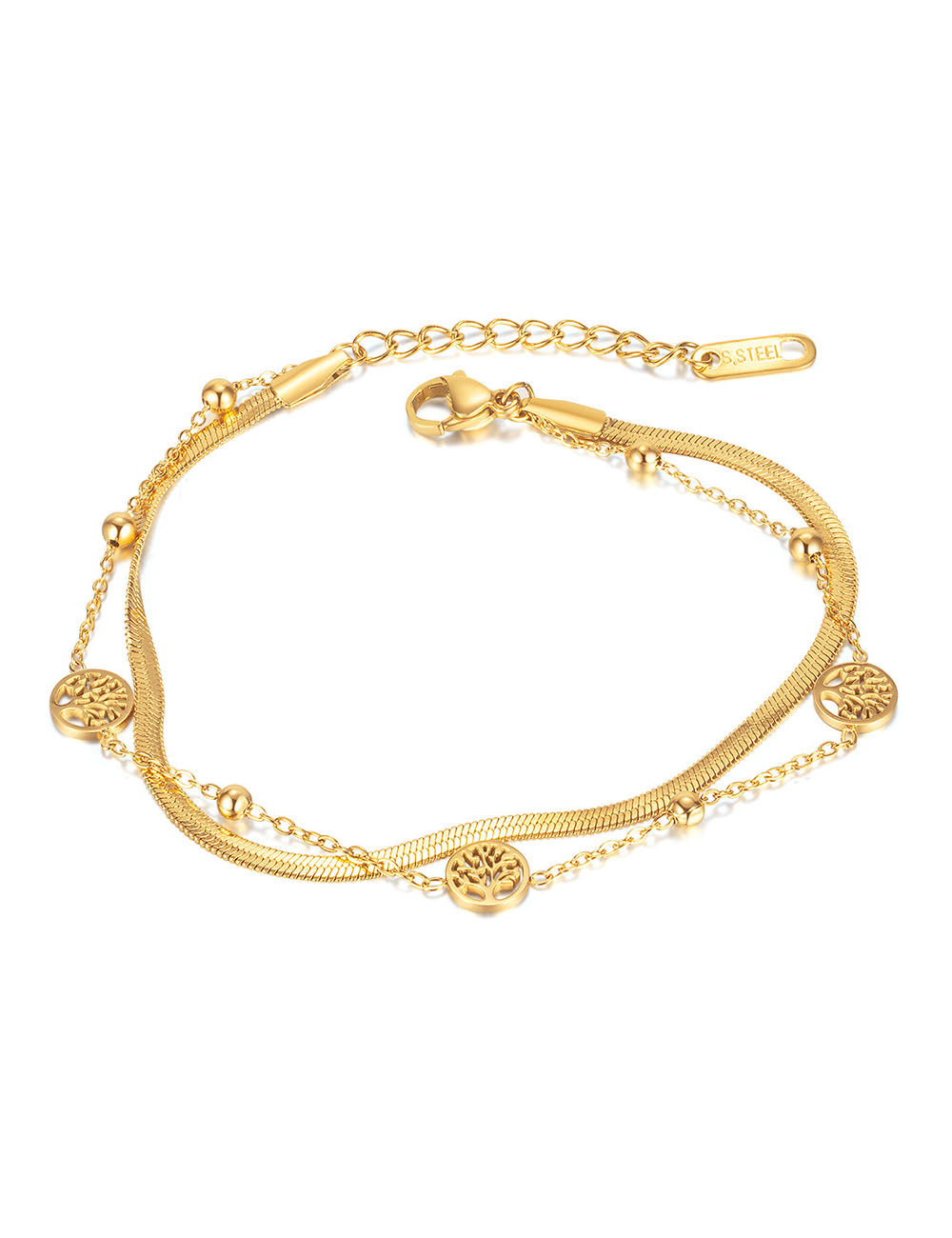 Vintage Double-Layer Snake Chain Bracelet