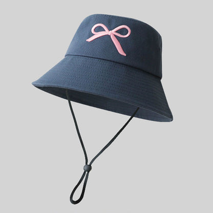 Elegant Bow Embroidered Bucket Hat