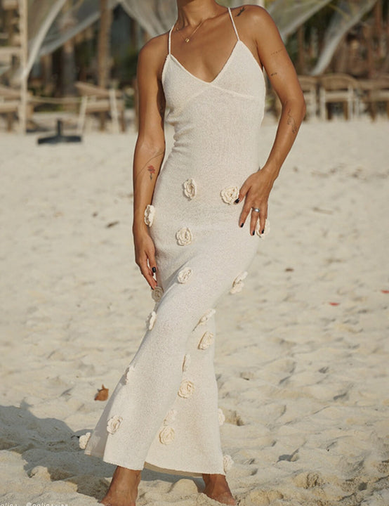 White Floral Maxi Dress