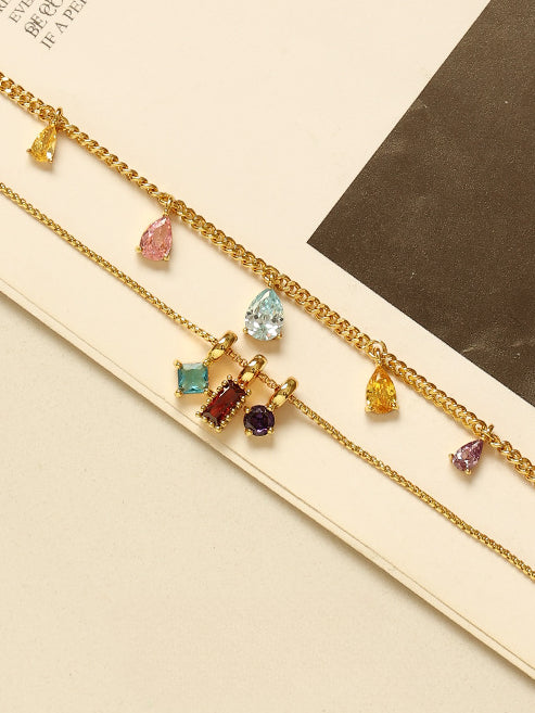 Elegant Colourful Diamond Necklace