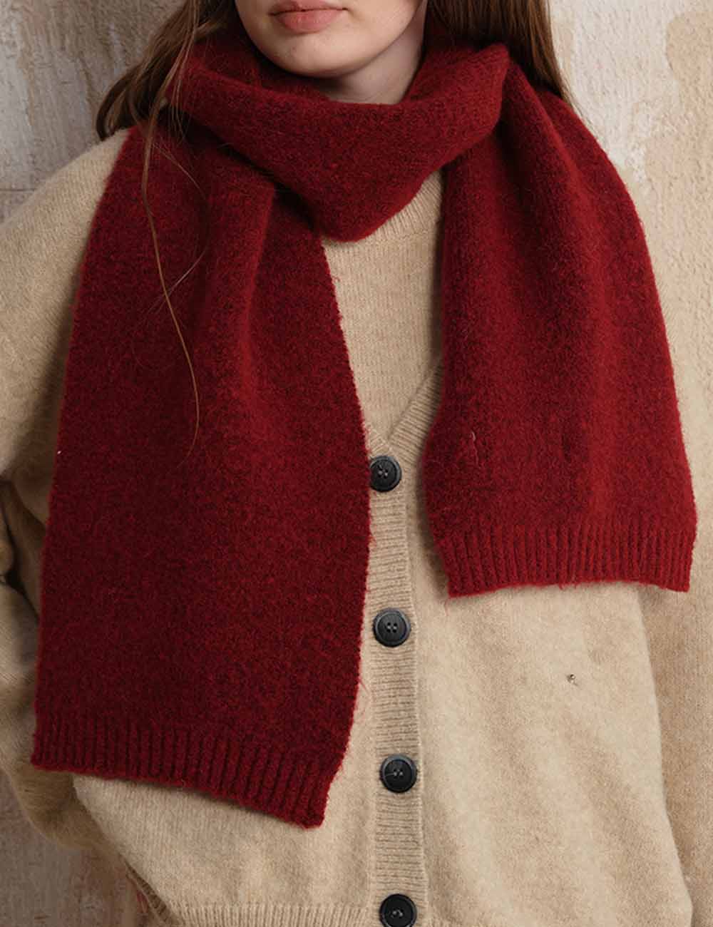 Soft Wool Solid Color Ribbed Winter Scarf