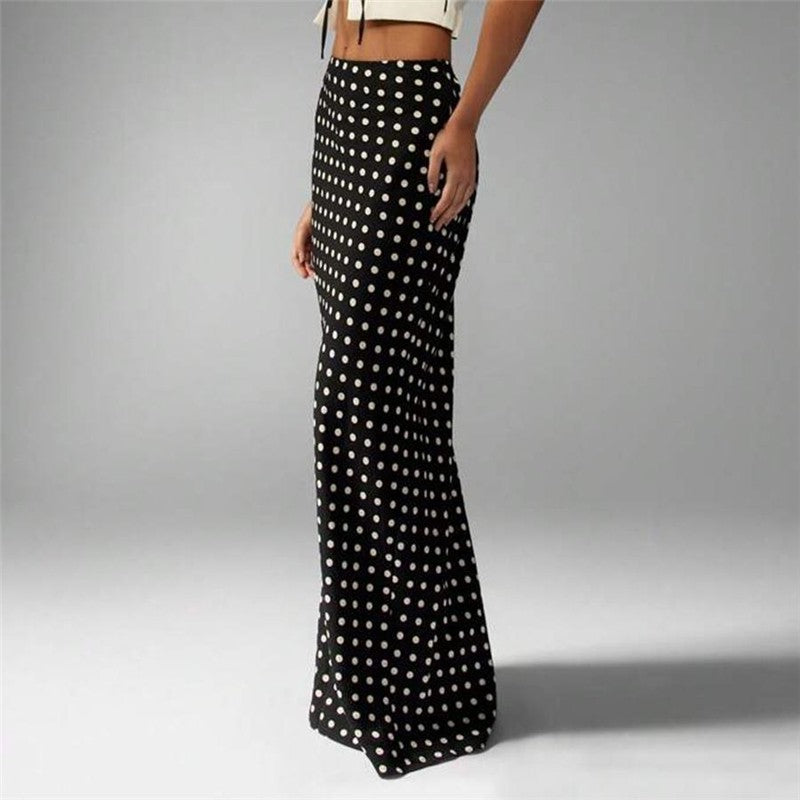 Polka Dot Bodycon Midi Skirt