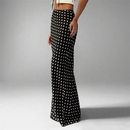 Polka Dot Bodycon Midi Skirt