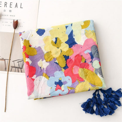 Fashion Tropical Botanical Camouflage Floral Scarf