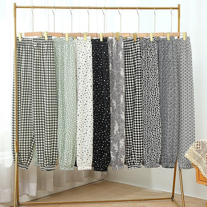 Elastic Waist Printed Baggy Harem Pants