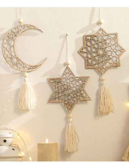 Hollow Star Moon Rope Wall Hanging