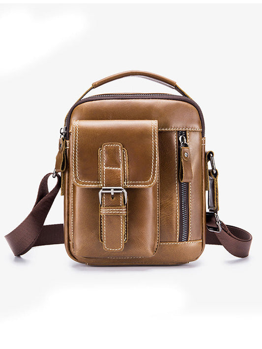 Solid Multi-layer Pocket Casual Crossbody Bag