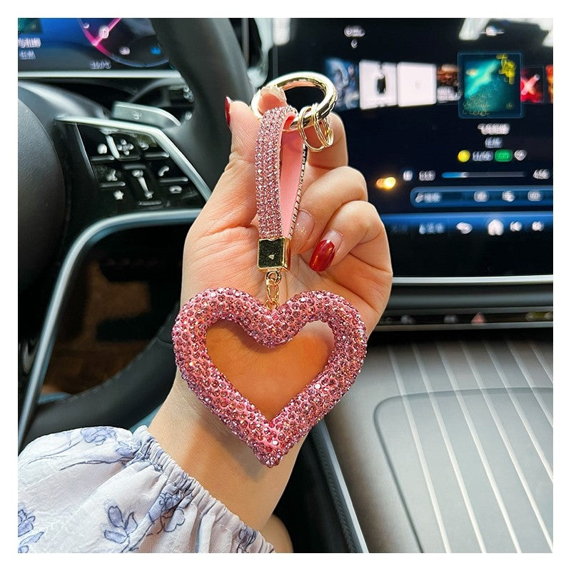 Full Diamond Heart Keychain Pendant