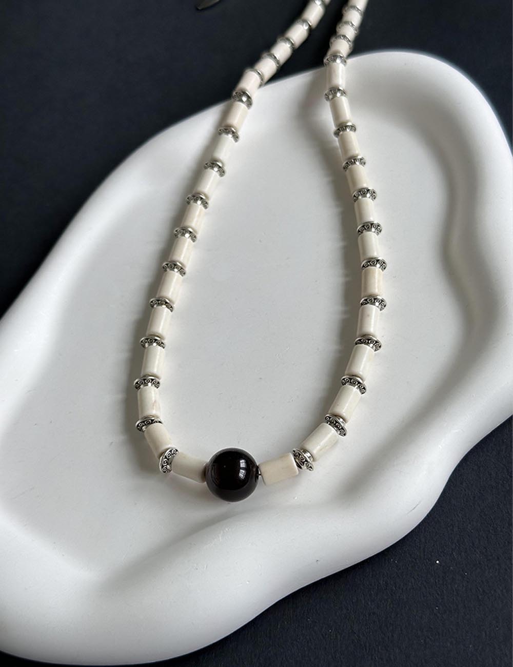 Minimalist White Turquoise Beaded Choker Necklace