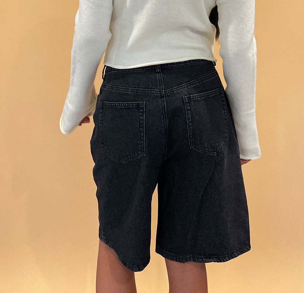 Low Waisted Casual Denim Bermuda Shorts