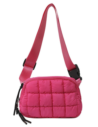 Candy Color Plaid Waist Bag Casual Chest Bag