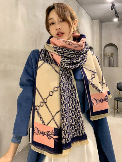 Imitation Cashmere Printed Double-Side Shawl Scarf