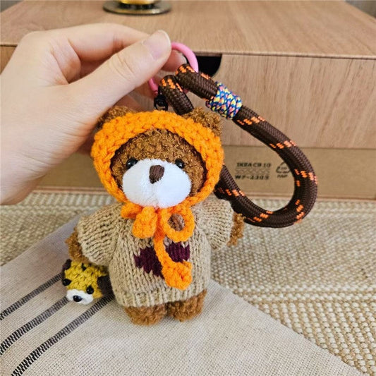 Cartoon Plush Teddy Bear Keychain