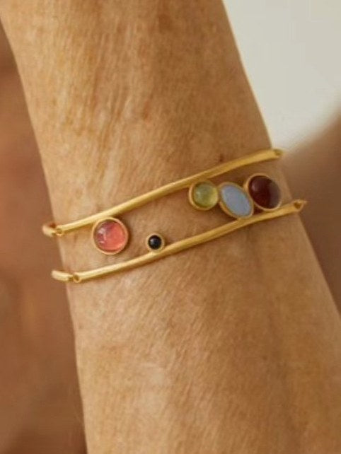 Colorful Gemstone Hollow Out Bracelets