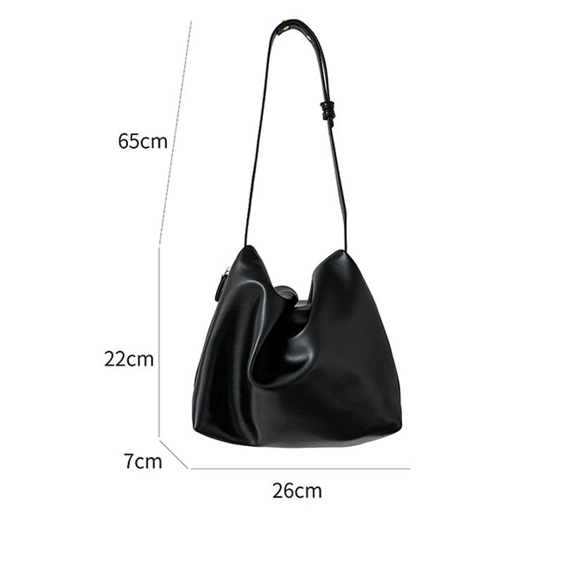 Trendy Solid Color Ruched Tote Shoulder Bag