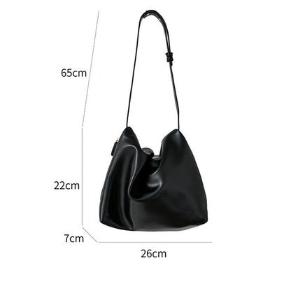 Trendy Solid Color Ruched Tote Shoulder Bag