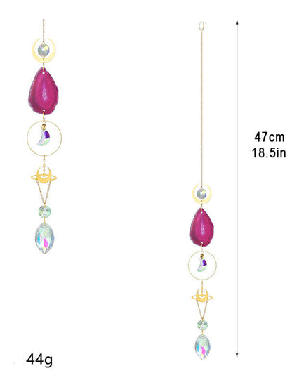 Colorful Agate Sun Moon Crystal Suncatcher