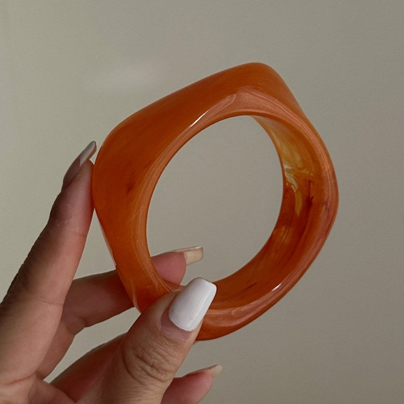 Irregular Acrylic Resin Bangle Bracelets