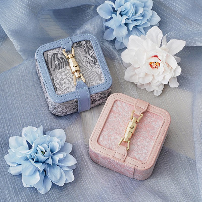 Vintage Jacquared Embroidered Portable Jewelry Case