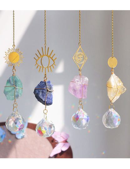Irregular Stone Evil Eye Crystal Suncatcher