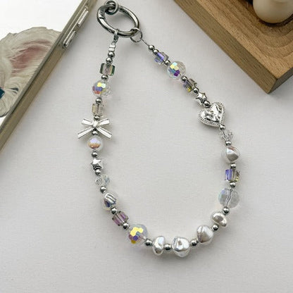 Simple Crystal Beaded Keychain Bag Charm