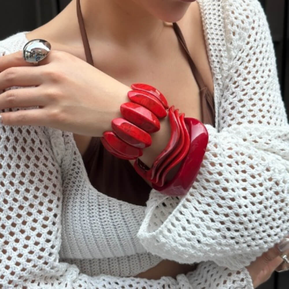 Simple Geometric Gradient Bangle Bracelet