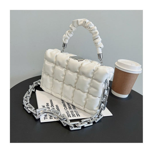 Elegant Grid Mini Handle Bag