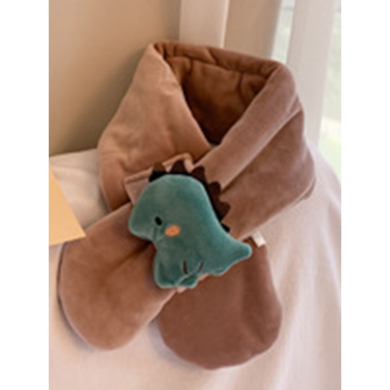 Baby Cute Cartoon Dinosaur Children Solid Color Scarf