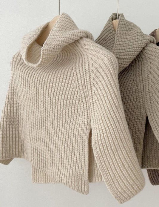 High Collor Split Solid Color Knit Scarve