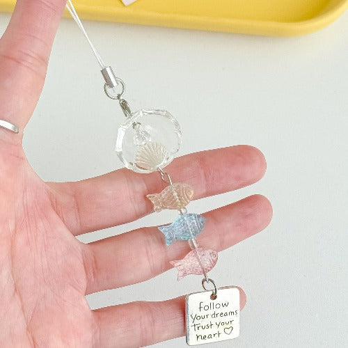 Cute Beaded Fish Wind Chime Bag Charm