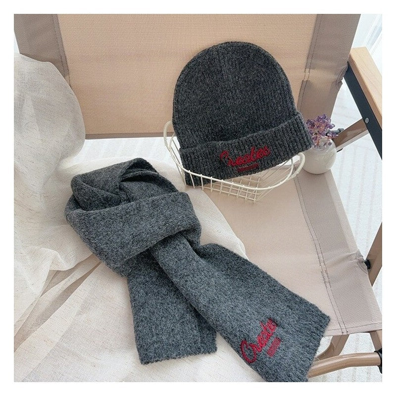 Kids Knit Hat Scarf Set