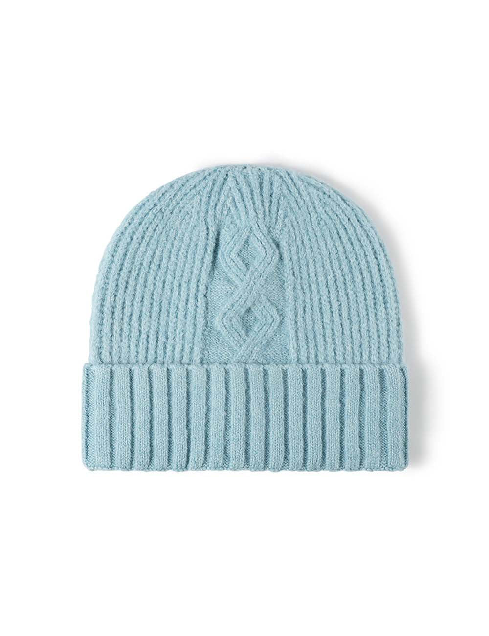 Solid Color Cable Knit Cuff Winter Beanie