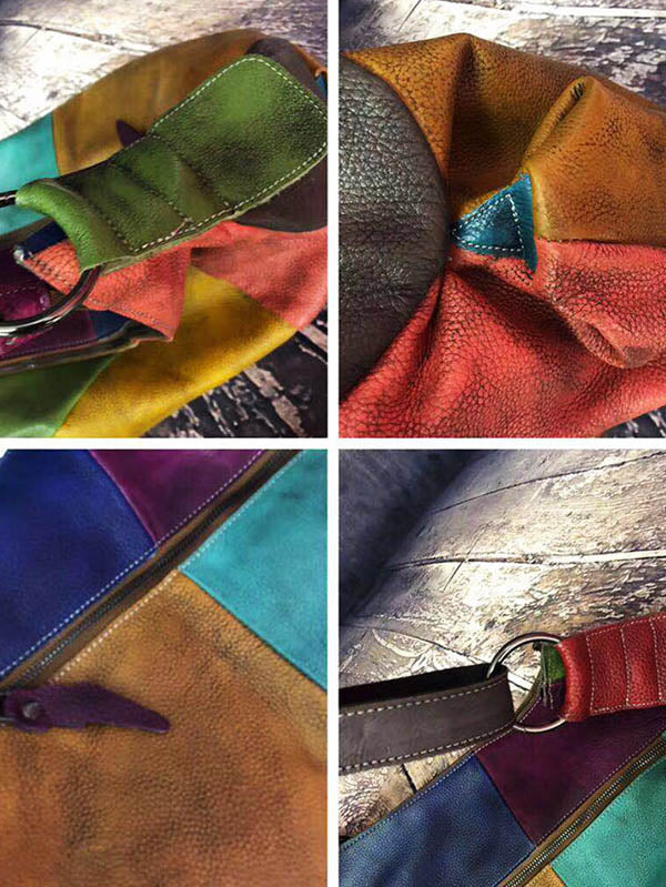 Vintage Manual Staining Genuine Leather Sling Bag