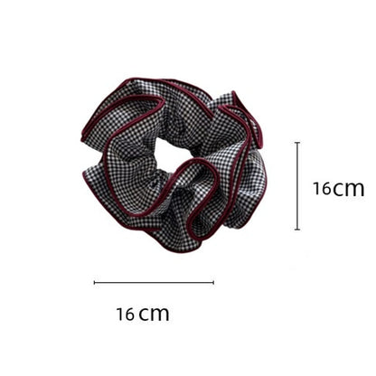 Polka Dot Gingham Ruffled Hair Scrunchies