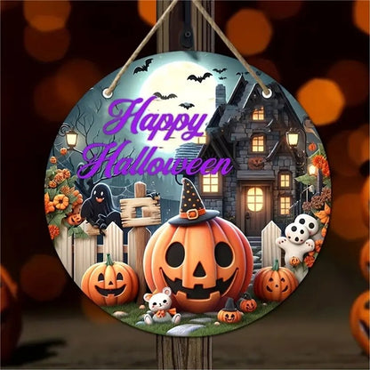 Halloween Wooden Door Sign Hanging Decor