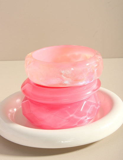 Pink Shiny Simple Acrylic Bracelets