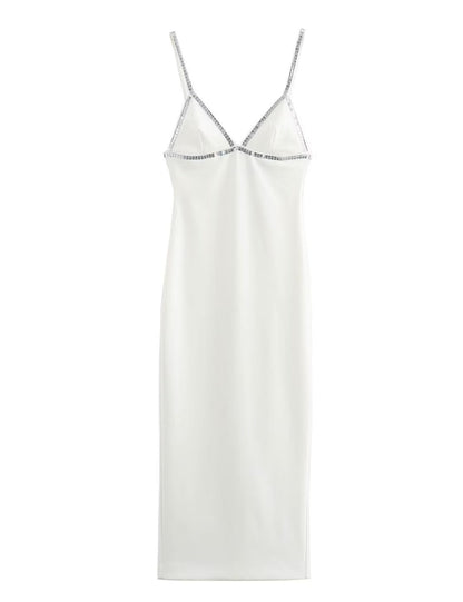 Trendy White Spaghetti Strap Maxi Dresses