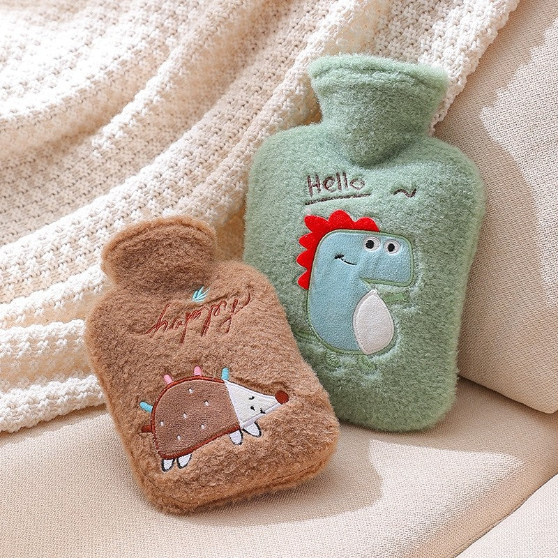 Cartoon Printed Flannelette Cover Infusing Water Hot Water Bag