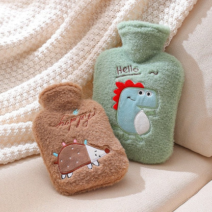Cartoon Printed Flannelette Cover Infusing Water Hot Water Bag