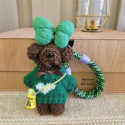 Cute Teddy Bear Keychain With Water Bottle Holder