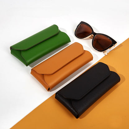 Leather Solid Color Protective Eyeglasses Case