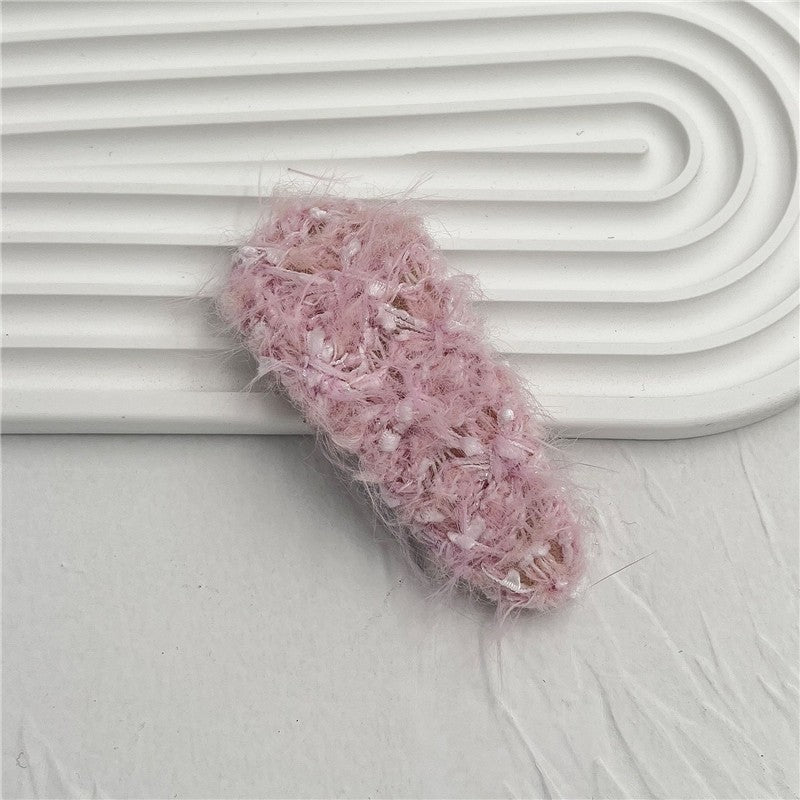 Solid Color Plush Hair Clips