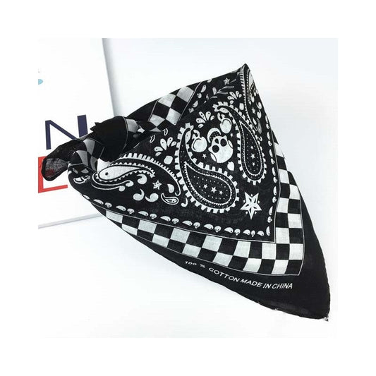 Skull Geo Printed Square Head Scarf