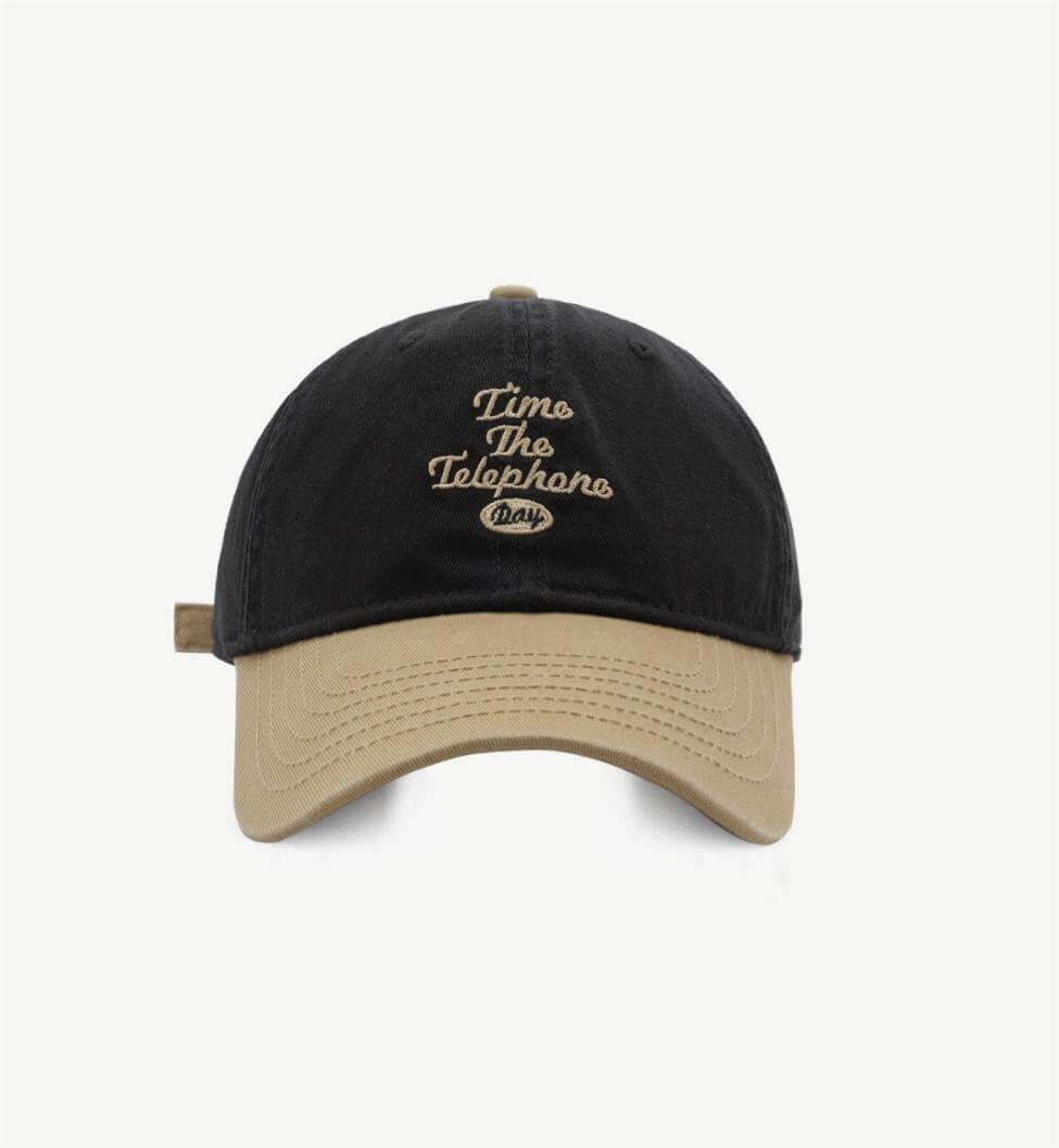 Contrast Color Embroidered Baseball Caps