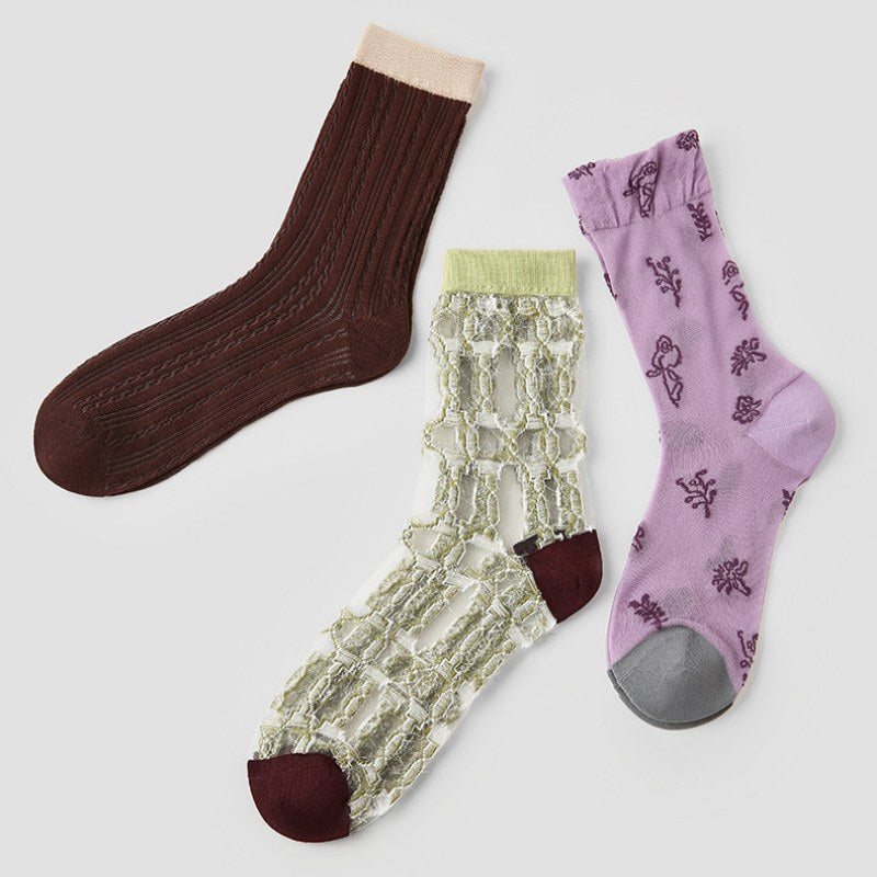 Mesh Jacquard Breathable Thin Socks