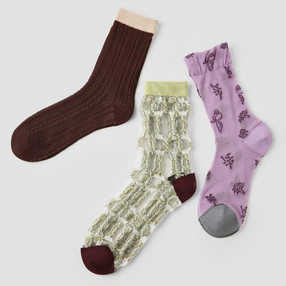 Mesh Jacquard Breathable Thin Socks